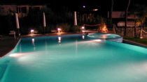 illuminated swimming pool