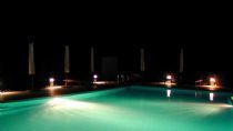 illuminated swimming pool